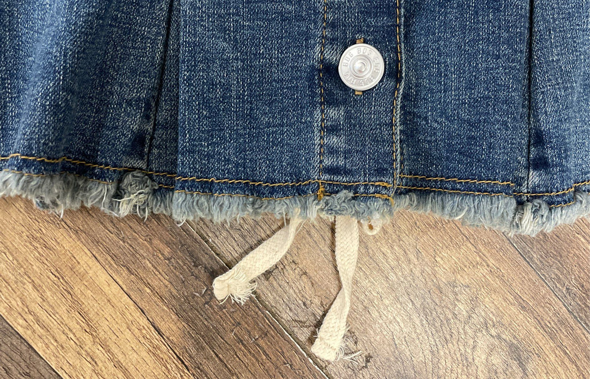 Urban Outfitters BDG Women's Blue Denim Button Front Lace Up Corset Top Sz S