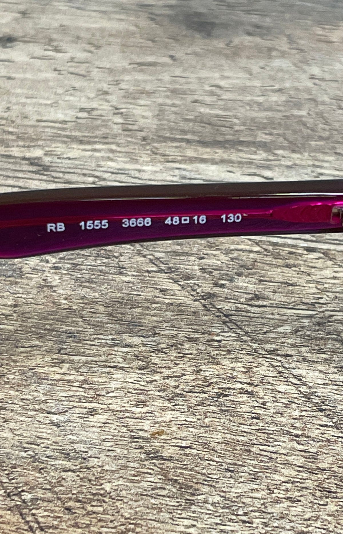 Ray-Ban Kids RB1555 3666 Eyeglasses Violet Purple Square Frames 48-16 130