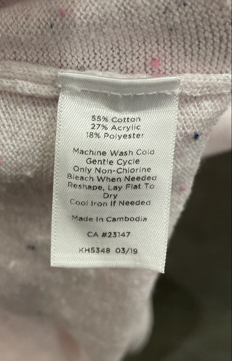 Talbots Women's Pink Confetti Fleck Knit Crewneck Sweater Sz L