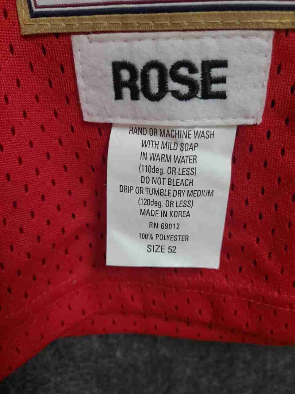 Mitchell & Ness Derrick Rose Chicago Bulls Jersey Red Hardwood Classics Sz 52