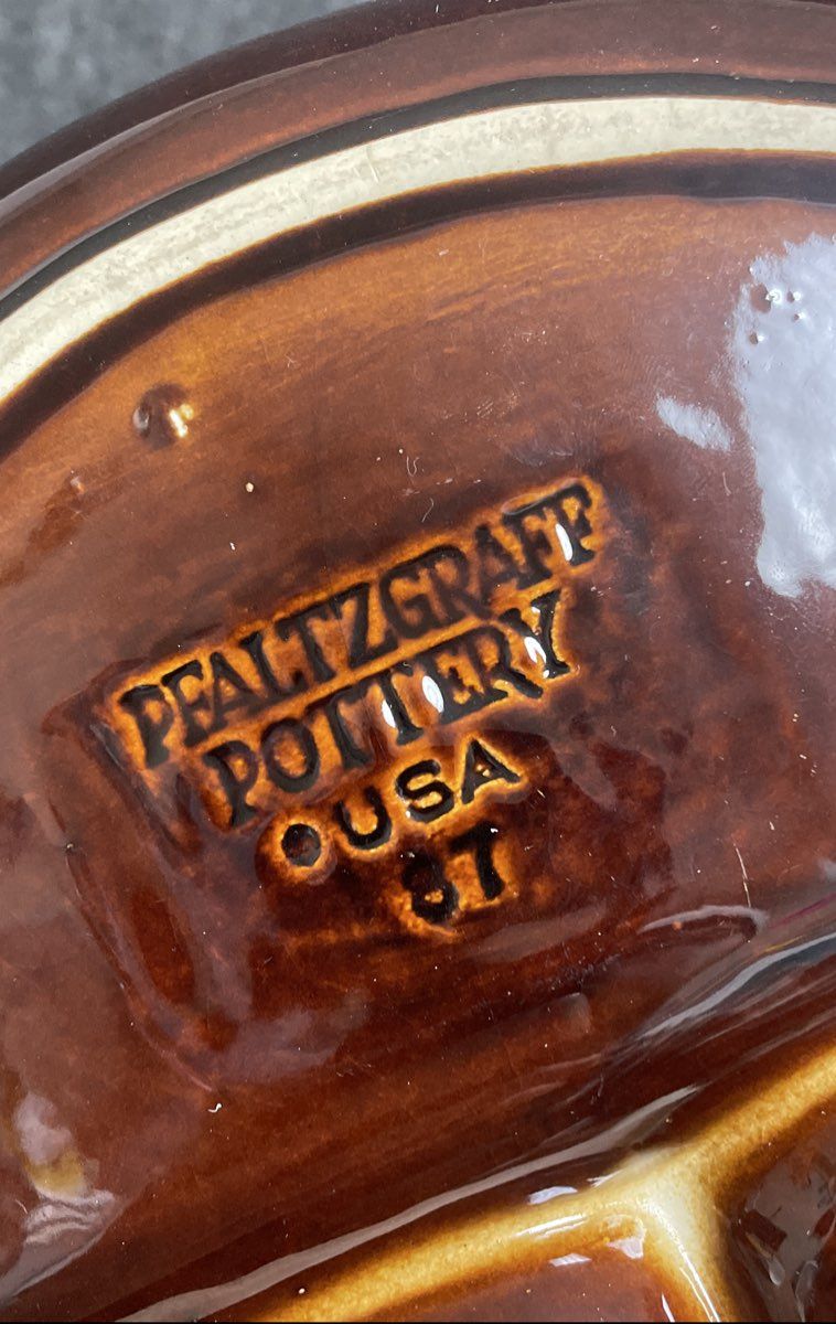 Pfaltzgraff Pottery Divided Dish & Signed Studio Pottery Casserole Bowl Lot