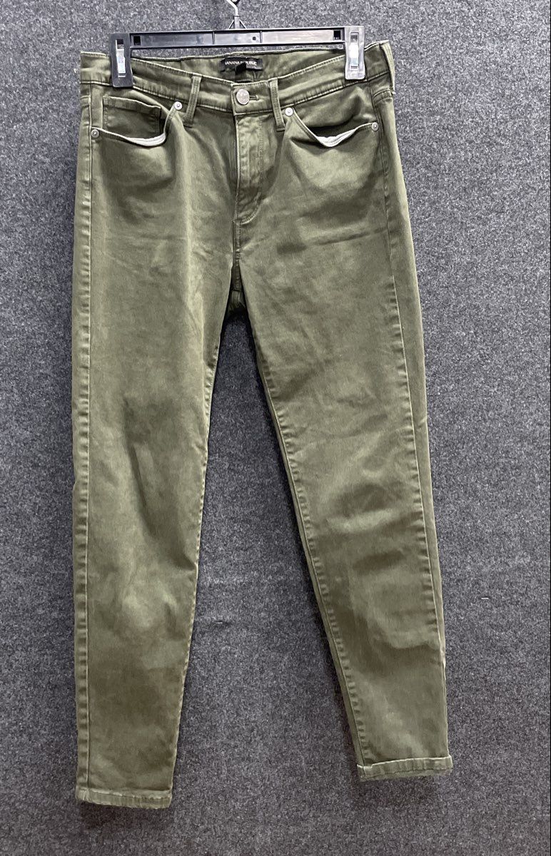 Banana Republic Women's Olive Green Skinny Stretch Cotton Blend Pants Sz 29