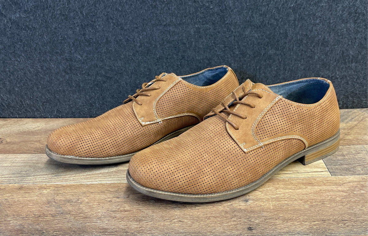 XRAY Footwear Men's Tan Perforated Derby Dress Shoes Size 11
