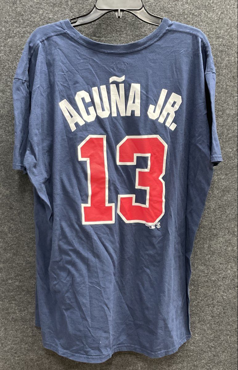 MLB Atlanta Braves Ronald Acuna Jr. #13 Player Graphic T-Shirt Navy Sz 2XL