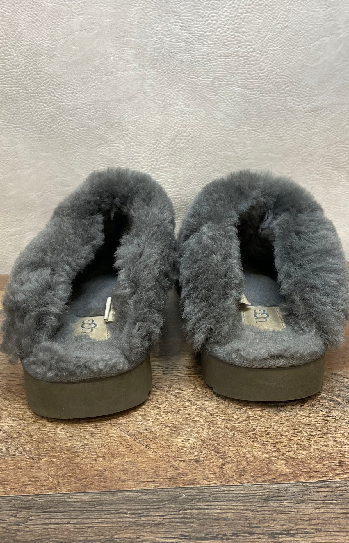 UGG Cozy Knit Charcoal Grey Wool Blend Slipper Mules Women's Size 8