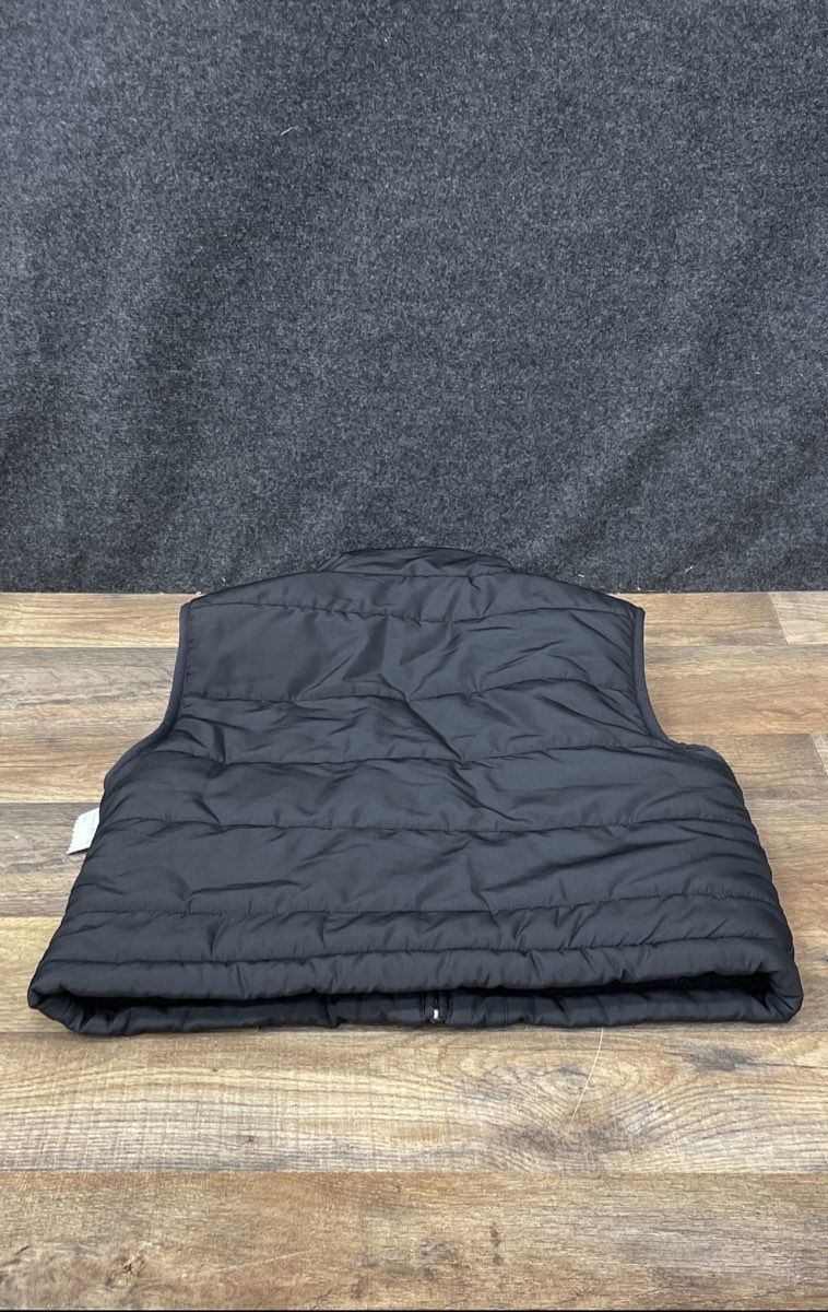 Yogalicious Women's Black Woven Keepin' Cozy Puffer Vest Sherpa Lined NWT Sz L