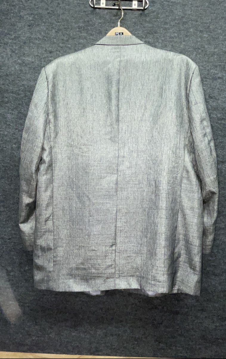 Stacy Adams Men's Sport Coat Blazer Gray Textured Long Single Breasted Sz L