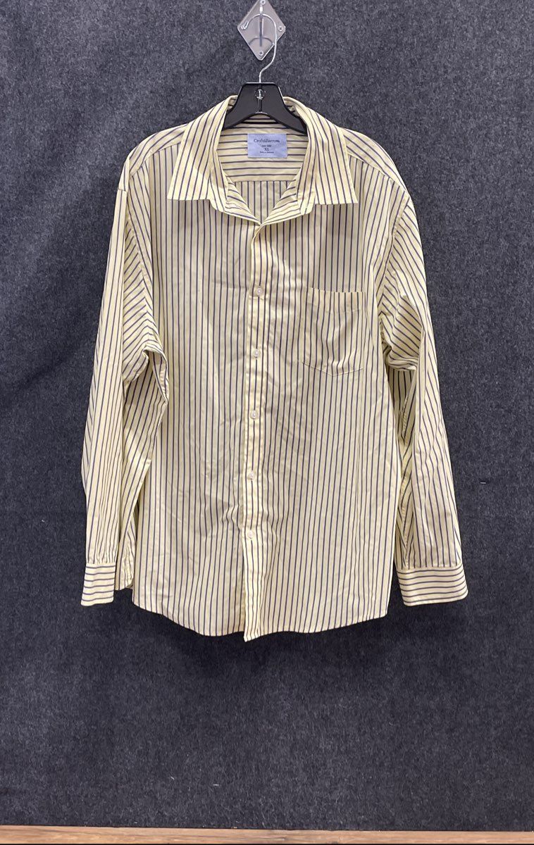Croft & Barrow Men's Yellow Striped Easy Care Long Sleeve Button Down Shirt XL