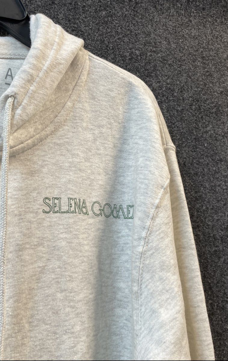 Selena Gomez Women's Gray Heather Floral Graphic Full Zip Hoodie Sz XL
