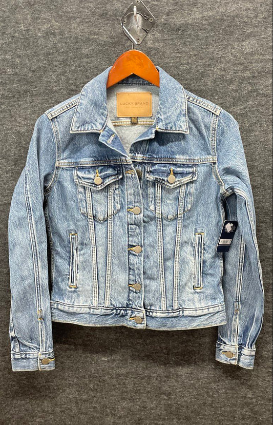 Lucky Brand Women's Blue Denim Trucker Jacket Light Wash NWT Sz XS