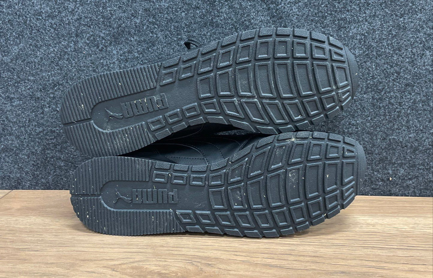 Puma ST Runner v3 L Triple Black Leather Lifestyle Sneakers Men's Size 13