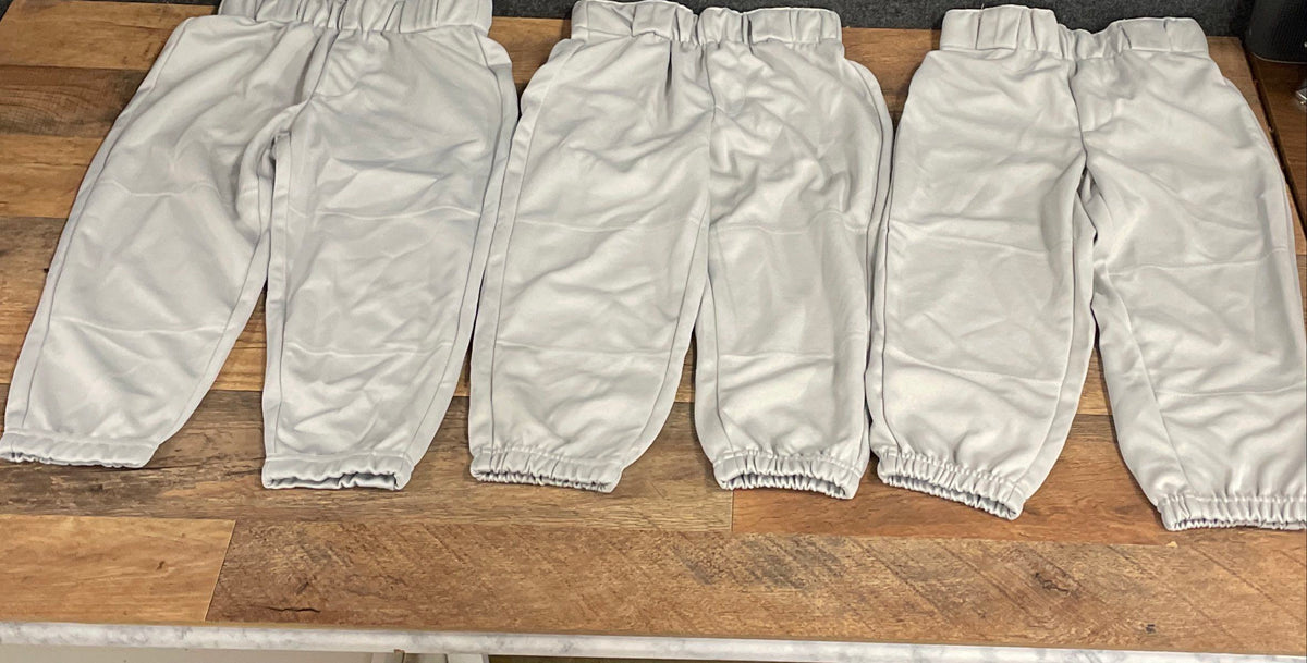 Athletic Works Youth Gray Baseball Pants Lot of 4 Knicker Style Sz S (6-7) NWT