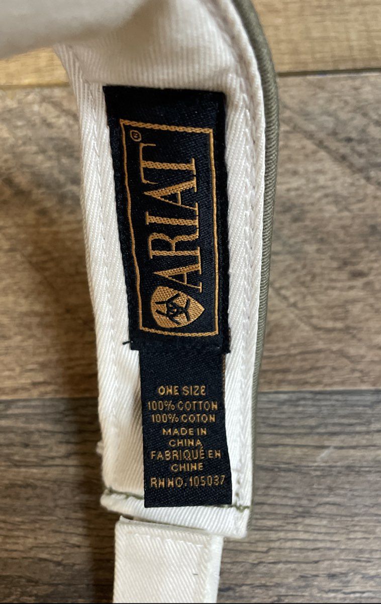 Ariat Unisex Sun Visor Green Tan Adjustable Cotton Logo Colorblock One Size