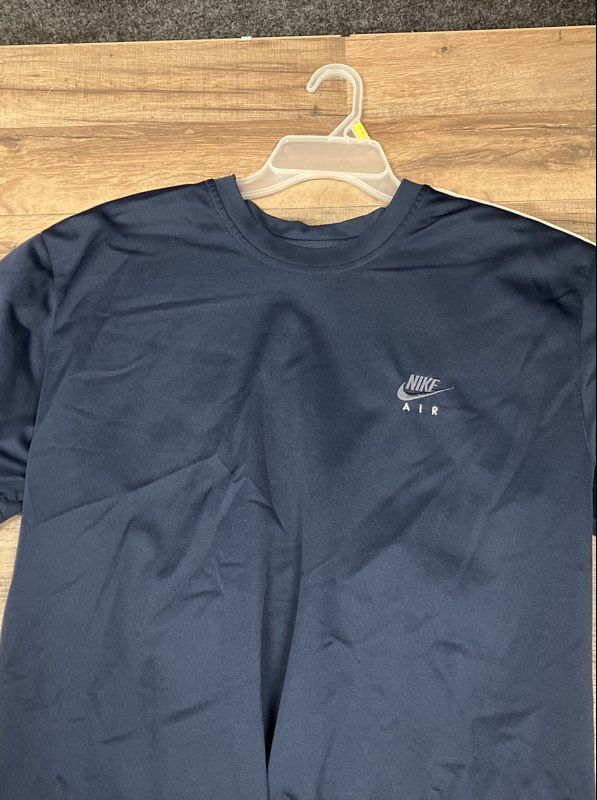 Vintage Y2K Nike Air Men's Navy Blue Embroidered Crewneck Shirt Size XXL