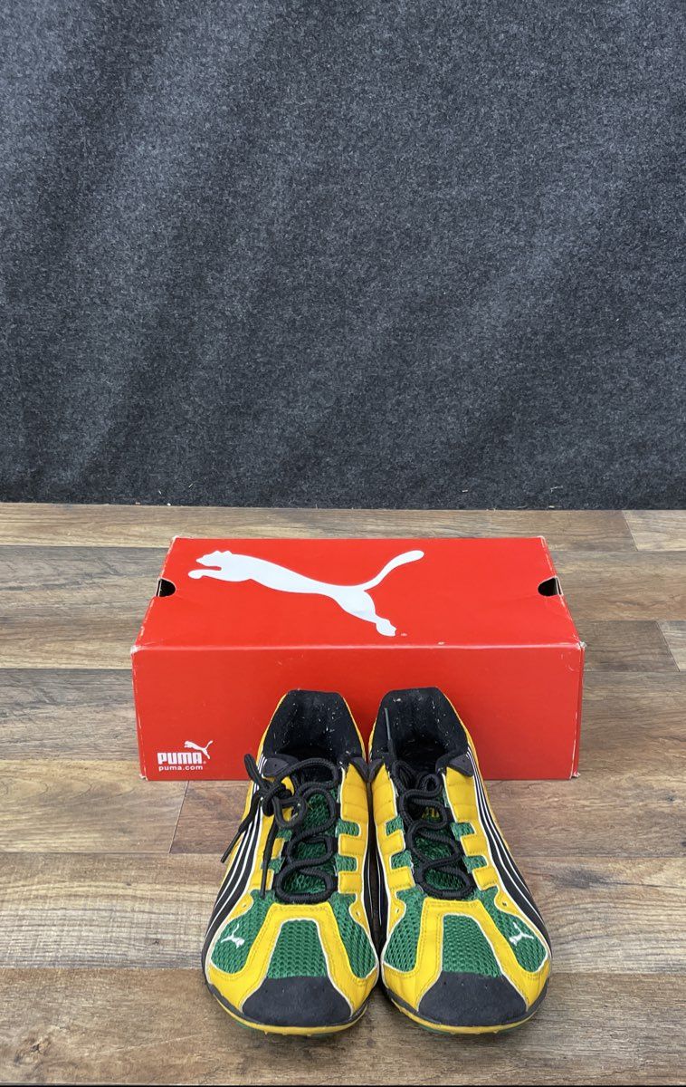 Vintage Puma H-Street Jamaica Yellow Green Black Lifestyle Sneakers Size 9