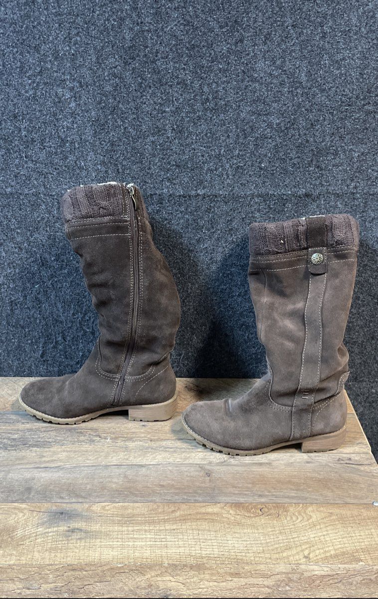 Autumn Brown Suede Sweater Cuff Knee High Boots Women's Size 7