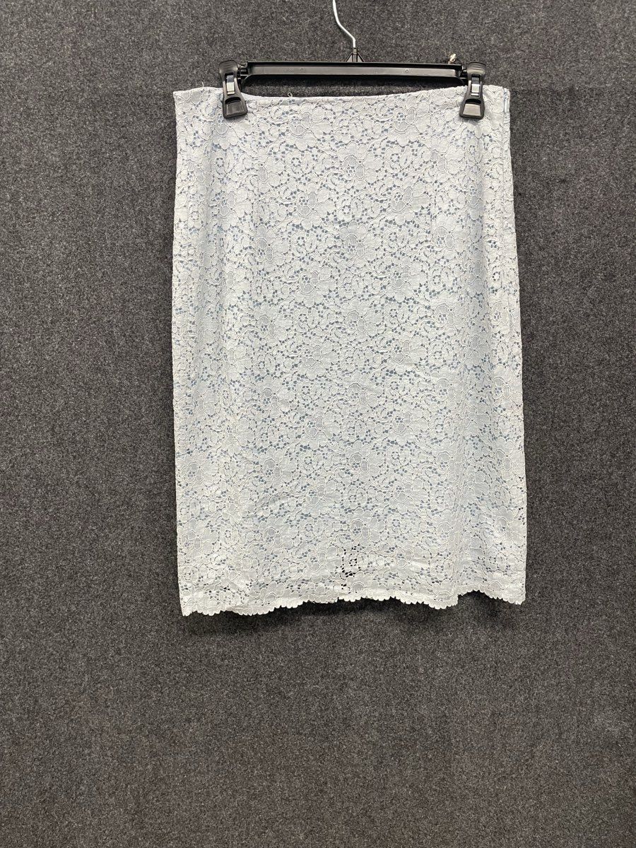 Zara Basic Collection Women's Light Blue Floral Lace Pencil Skirt Sz M