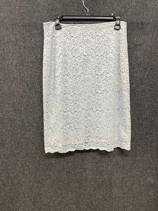 Zara Basic Collection Women's Light Blue Floral Lace Pencil Skirt Sz M