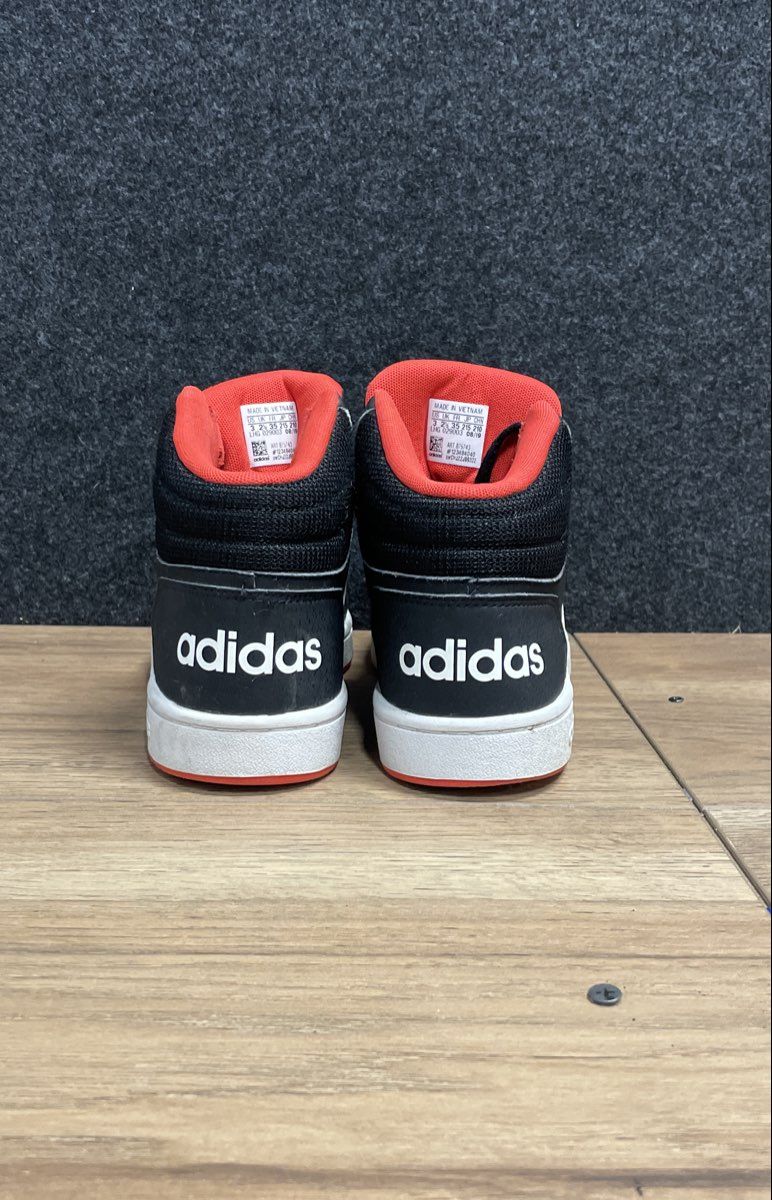 adidas Hoops 2.0 Mid Black White Red High Top Sneakers Size 3