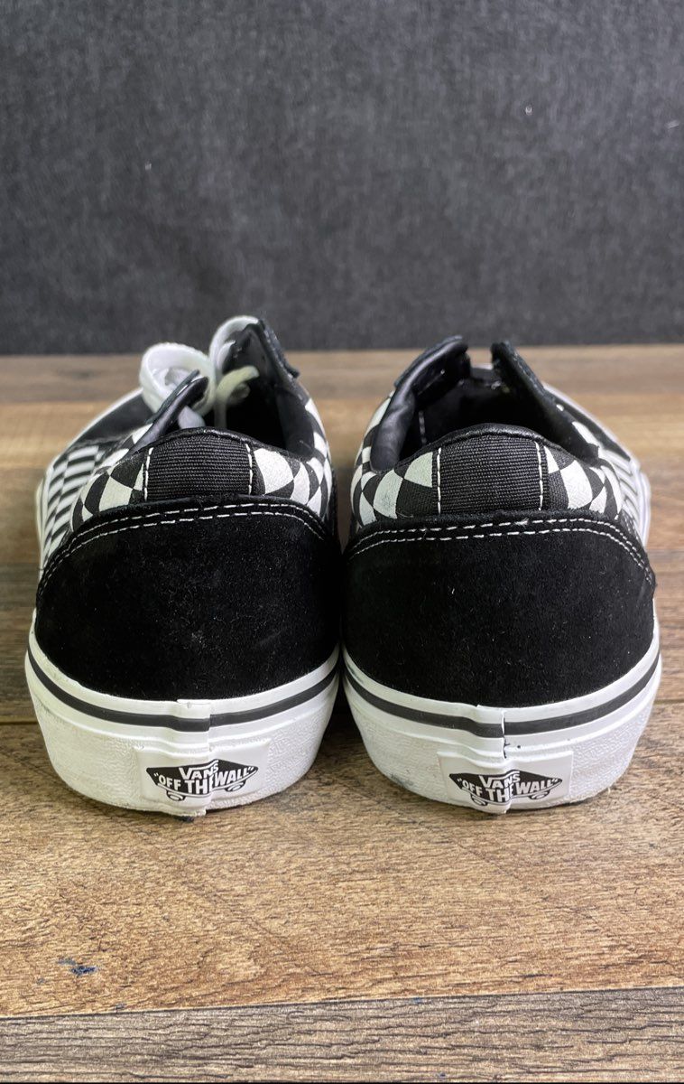 Vans Old Skool Black White Checkerboard Youth Sneakers Size 7 Missing Laces