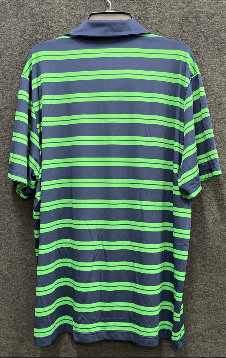 Under Armour Men's Greenbrier Classic HeatGear Striped Polo Shirt Navy Green 2XL