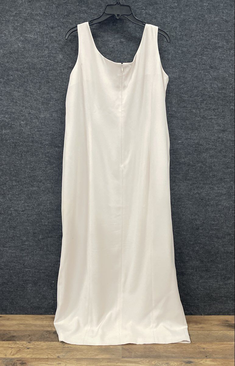 Daymor Couture Women's Ivory Vintage 90s Beaded 2pc Evening Dress Jacket Sz 18