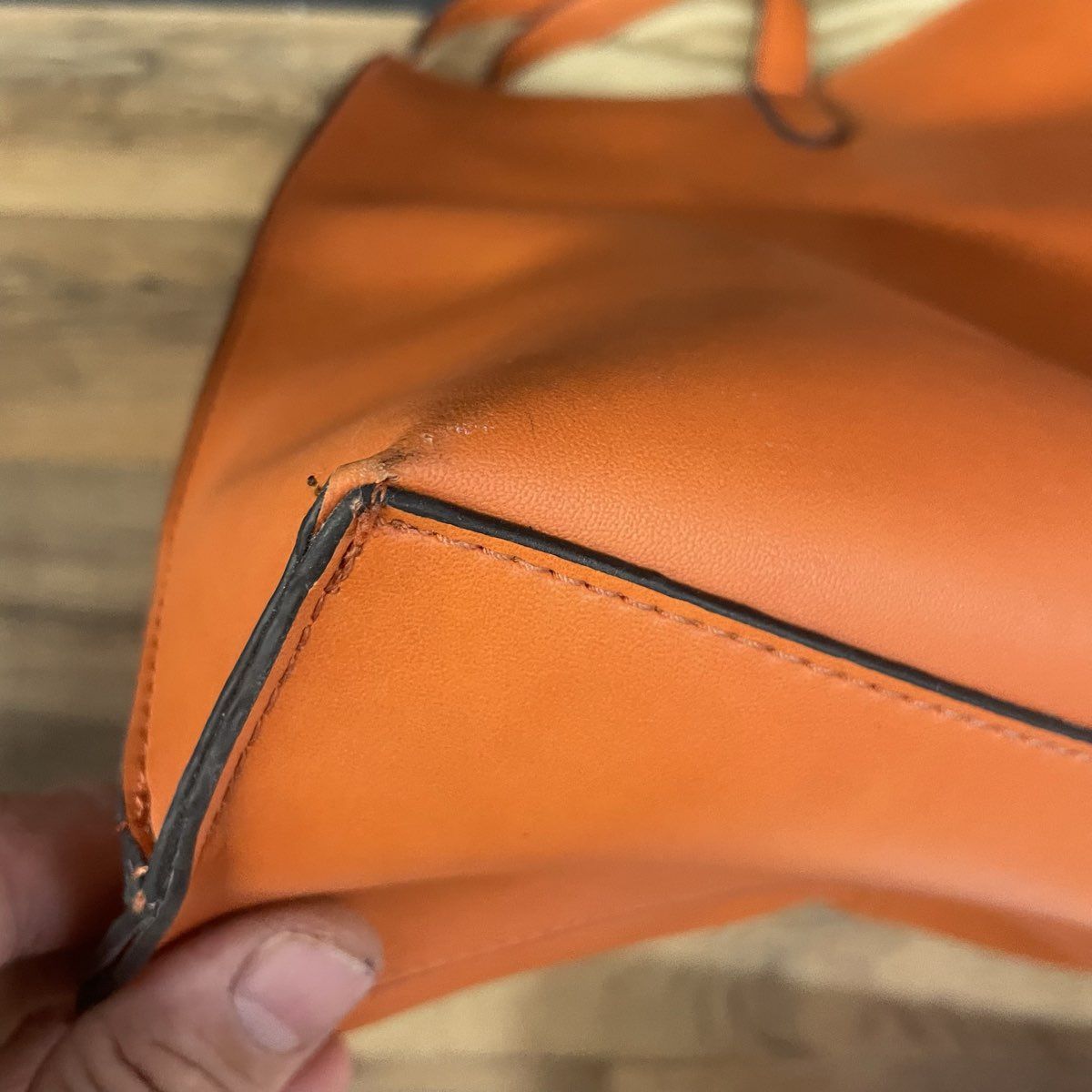 Neiman Marcus Orange Lasercut Medallion Tote Bag Large 13x20