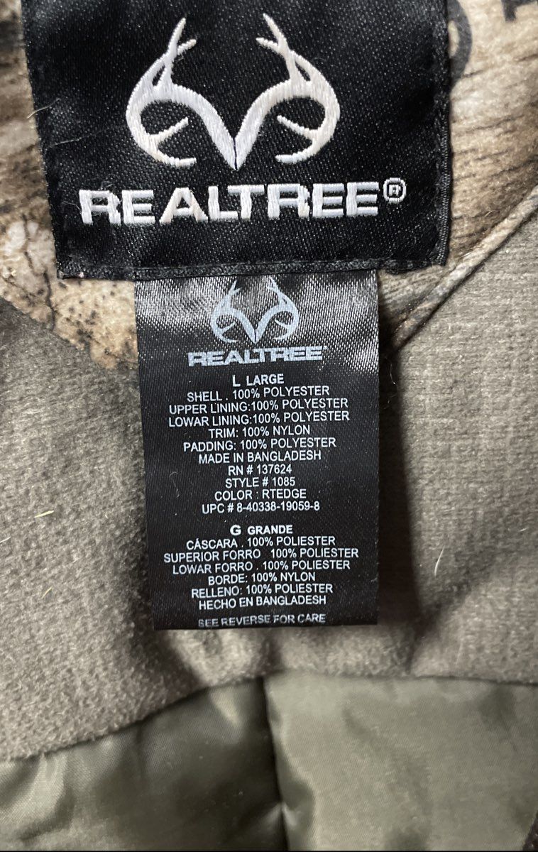 Realtree Youth Edge Camo Insulated Bib Overalls Cargo Pockets Zip Leg Sz L