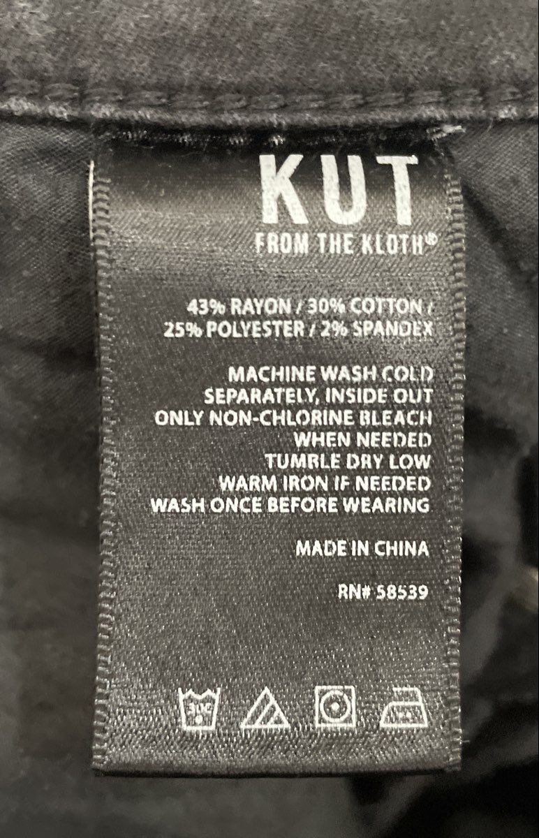 KUT from the Kloth Women's Black Stretch Denim Skinny Jeans Sz 16W
