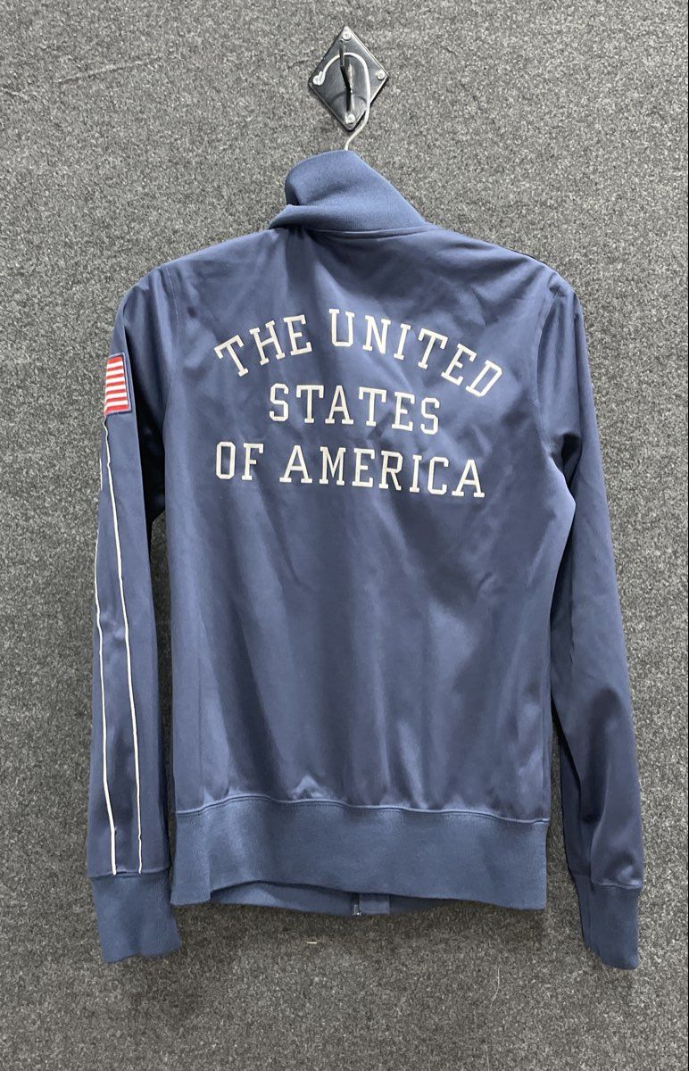Nike Men's USA Olympic Team Track Jacket Navy Blue Full Zip USOC Sz M