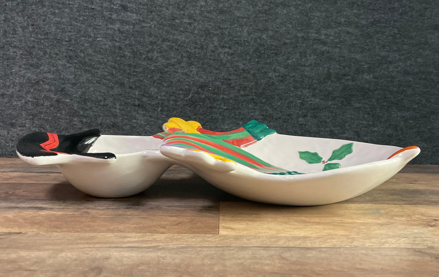 Sango The Sweet Shoppe Christmas Snowman Divided Serving Platter Dish Ceramic