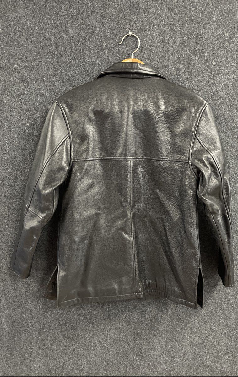 Vintage 90s Winlit Women's Black Leather Button Front Car Coat Jacket Sz S