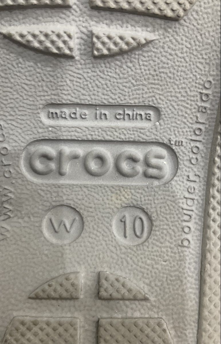 Crocs Meleen Twist Grey Pink Strappy Wedge Slide Sandals Women's Size 10