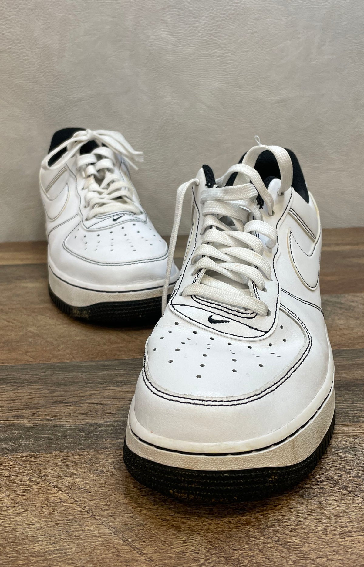 Nike Air Force 1 '07 Contrast Stitch White Black CV1724-104 Men's Size 10