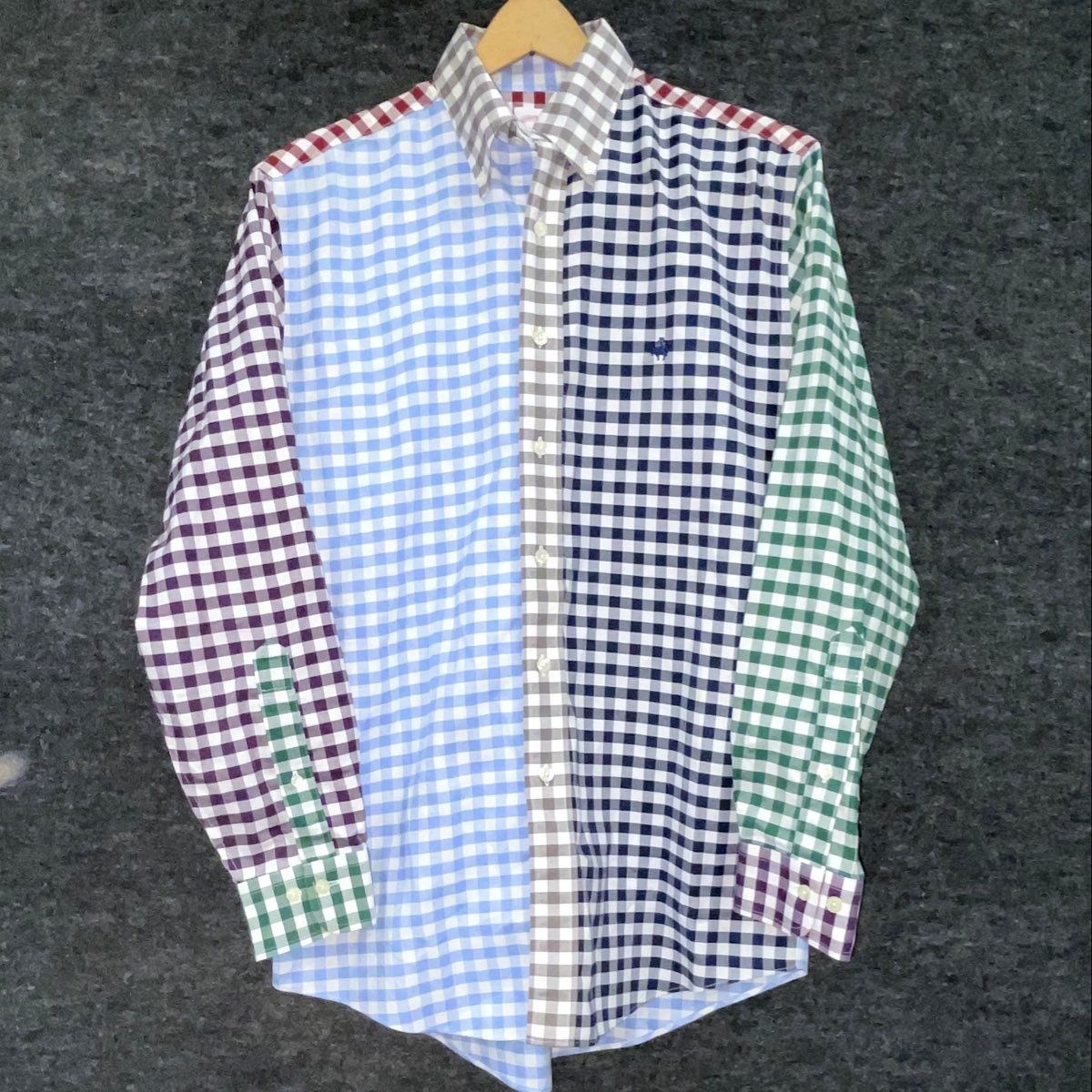 Brooks Brothers 346 Men's Multicolor Gingham Fun Shirt Non-Iron Supima Cotton S