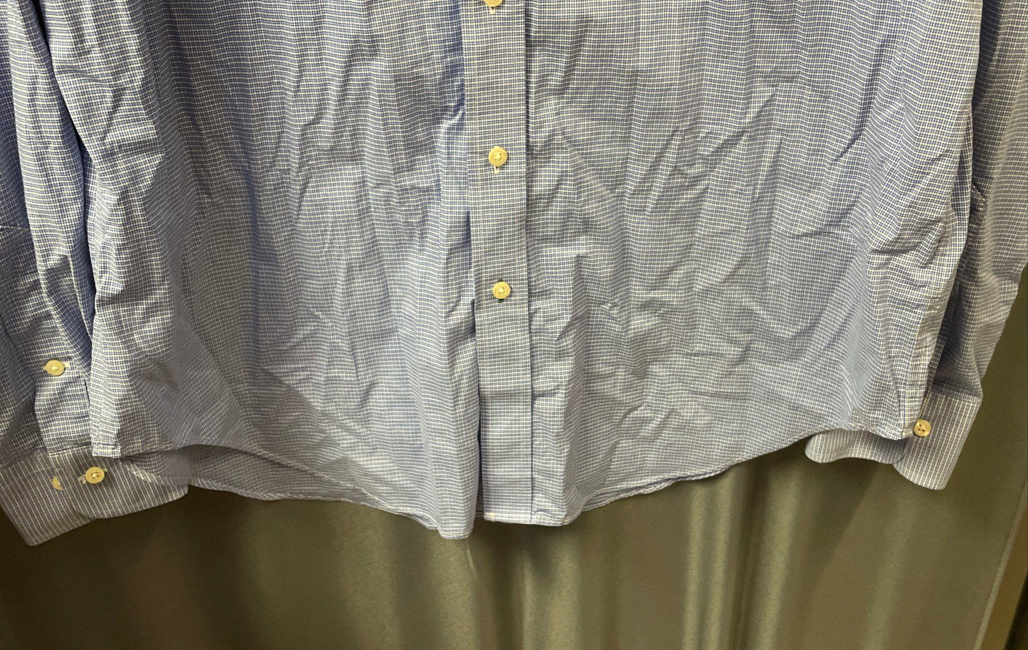 Lauren Ralph Lauren Men's Blue Plaid Classic Fit Non Iron Oxford Sz 17 36/37