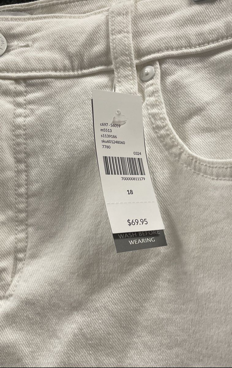 Lane Bryant Women's White Cotton Stretch Denim Shorts NWT Sz 18