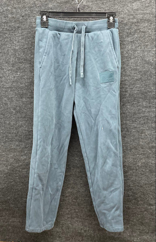 Puma Men's Blue Drawstring Jogger Sweatpants Ribbed Side Panels Sz S
