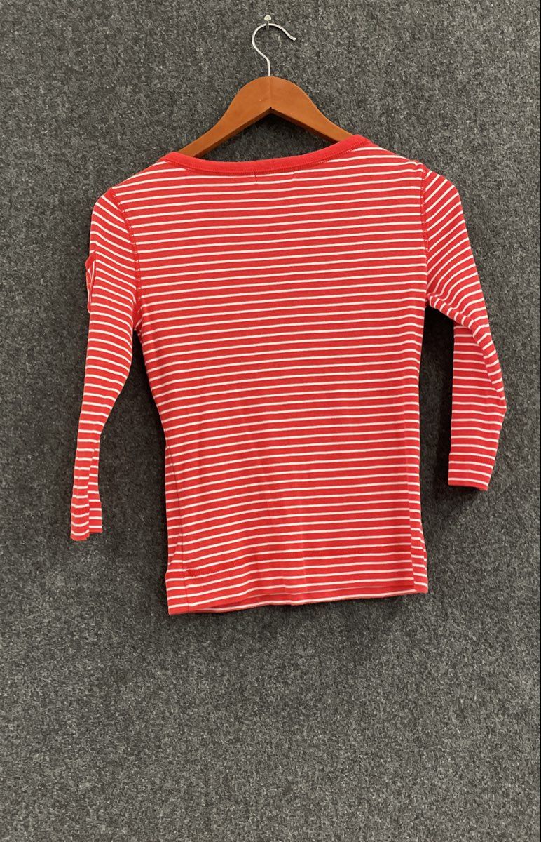 Lauren Jeans Co Ralph Lauren Women's Red Striped Boatneck Top Sz XS