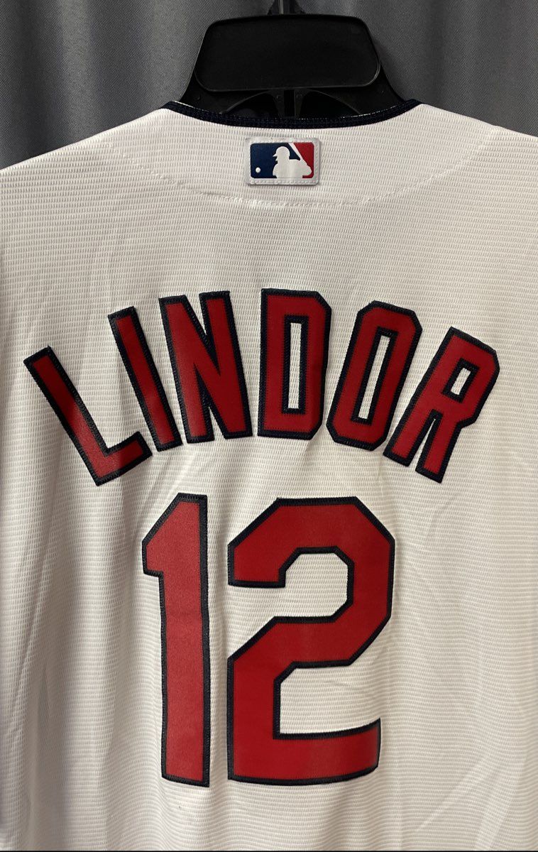 2010s Cleveland Indians Francisco Lindor #12 Majestic Cool Base Jersey Sz XL