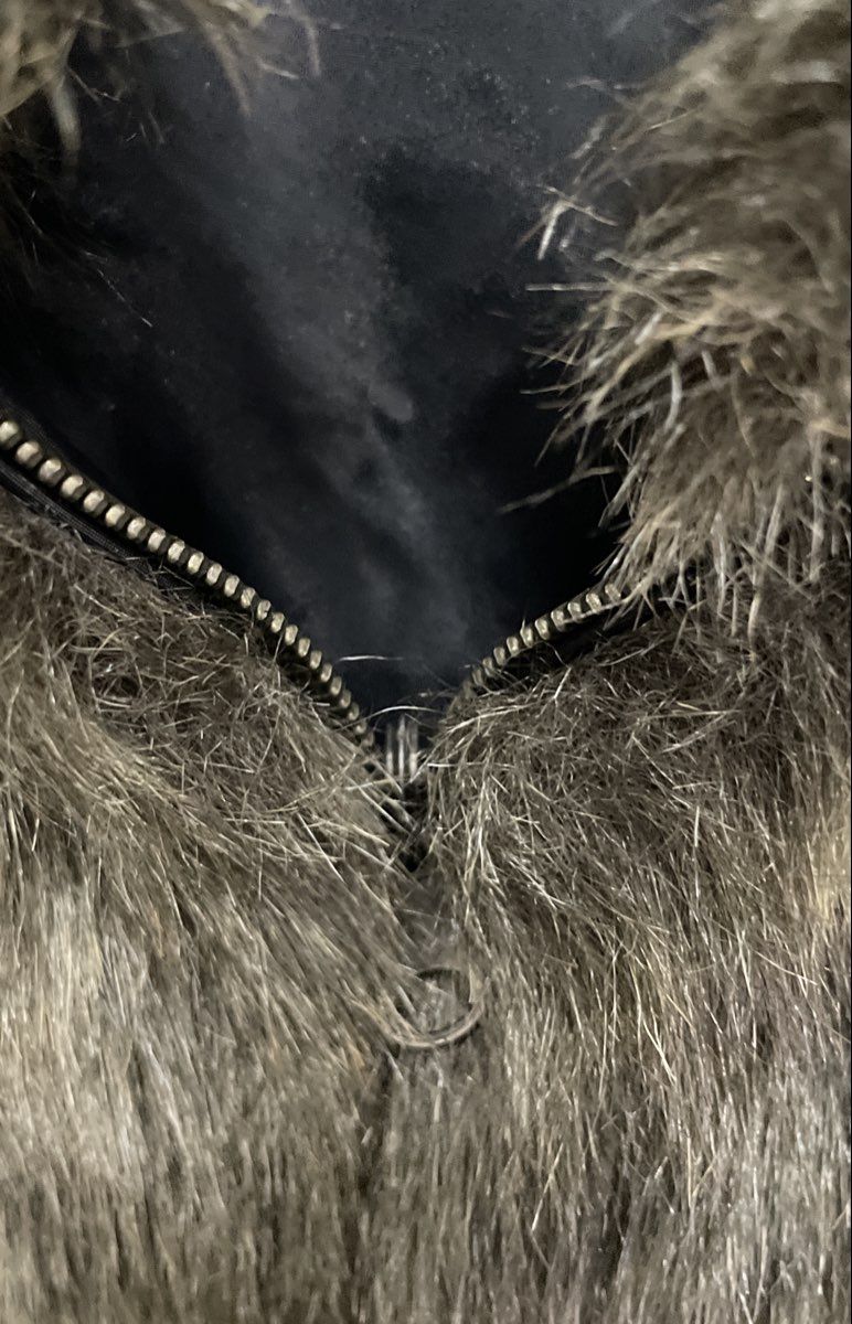Blassport Women's Brown Gray Faux Fur Reversible Zip Up Vest Sz S