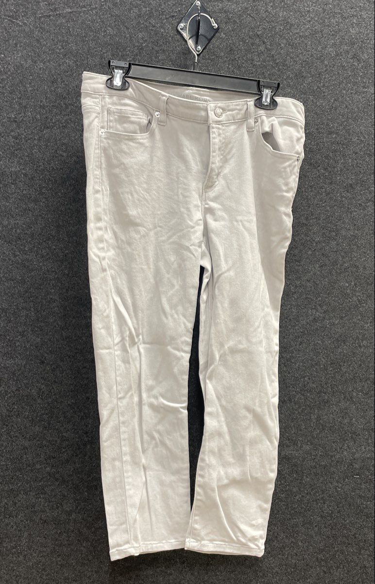 Michael Kors Women's Light Gray Cropped Skinny Denim Jeans 5-Pocket Sz 8