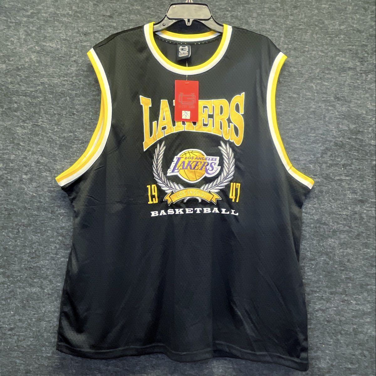 Ultra Game Men's Los Angeles Lakers Basketball Jersey Black Embroidered 3XL NWT