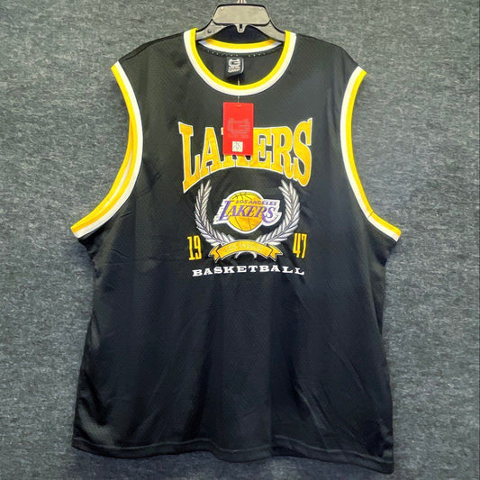 Ultra Game Men's Los Angeles Lakers Basketball Jersey Black Embroidered 3XL NWT