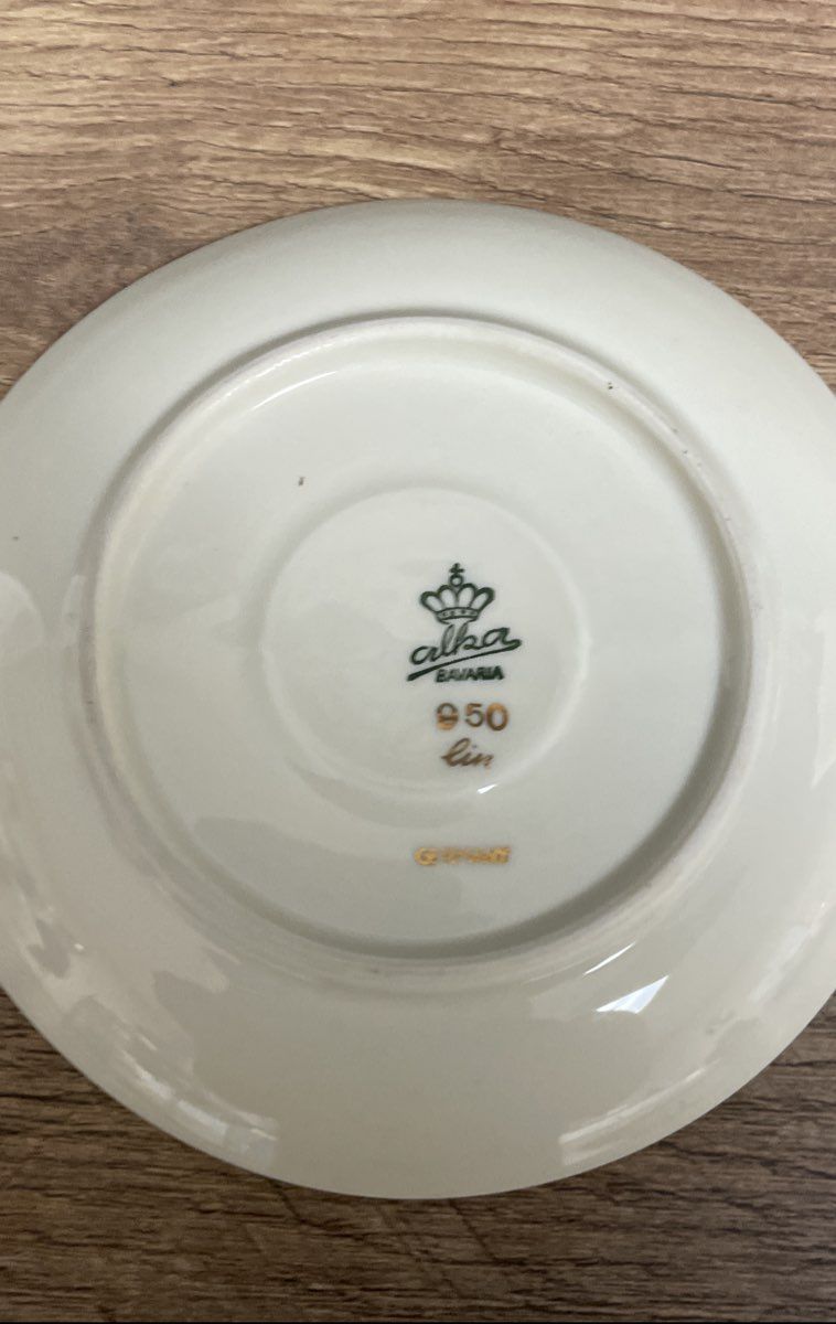 Alka Bavaria 950 Cobalt Blue Gold Scroll Cup & Saucer Set Porcelain Germany