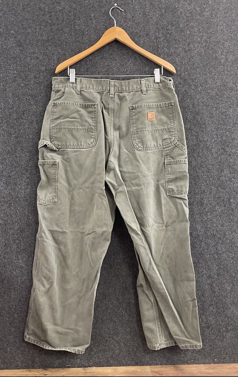 Carhartt Men's Moss Green B11 Washed Duck Work Dungaree Pants Size 36x30