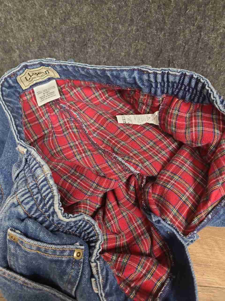Vintage 90s L.L. Bean Women's Blue Flannel Lined Relaxed Fit Jeans Sz 8 Pet