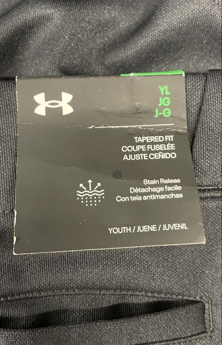 Under Armour Youth Boys Black Utility Relaxed Tapered Baseball Pants Sz YL NWT