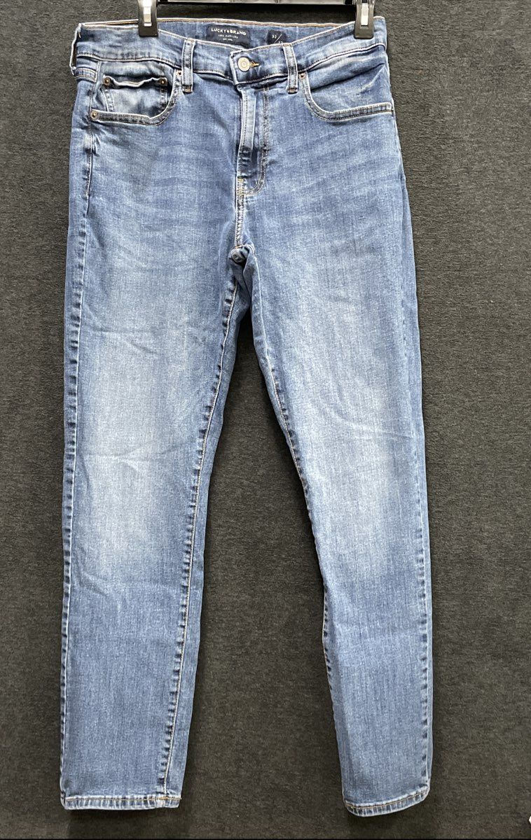 Lucky Brand Men's Blue Medium Wash Stretch Straight Leg Denim Jeans Sz 32x32