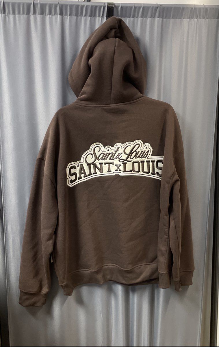 Saint x Louis Espresso Brown Graphic Collab Pullover Hoodie Sz 2XL NWT